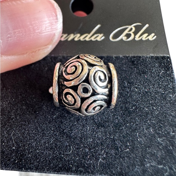 Amanda Blu Silver Plated Swirl Bead Charm - Picture 6 of 6